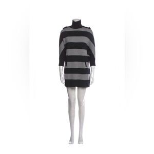 Tory Burch Black and Gray Striped Dress